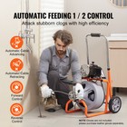 Drain Cleaner Machine 100ft X 3 8 Inch Auto Feed With Wheels   8 Cutters