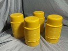 Rubbermaid Yellow Ribbed Plastic Tumblers Cups Retro - Set Of 4 - Vintage