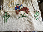 Vtg Mid Century Modern 1950 s Cowboy Western Chenille Bedspread Twin Lasso Ranch