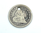 Fraternal 1877 Love Token Seated Liberty Silver Quarter