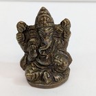 Sitting Lord Ganesha Statue Figurine Hindu Metal Miniature And Warrior Pendant