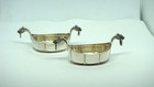 Vintage Norway Marius Hammer Two 830 Silver Viking Ship Dragon Head Salt Cellars