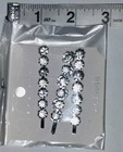 Silver clear Rhinestone Bobby Pins Set 3pcs  Metal Hair Clips For Women
