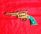 Hubley Texan Jr Cap Gun 1950s Vintage Rare Turquoise Western Toy Revolver Cowboy