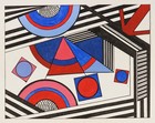 Abstract Gouache Painting Mid Century Modern Abstraction Vintage Geometric Art