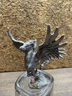 Vintage Mythical Pegasus Winged Horse Figurine Pewter Pink Gem Accent Statue