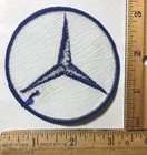 Vintage Original Mercedes Benz Logo 3    White Patch Iron On Dealership Racing