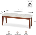 Cognac Brown Upholstered Ottoman Bench With Solid Wood Legs And Tufted Design