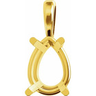 Pear Cut Pendant Mounting 14k Yellow Gold 4 Prong Single Bail Basket Setting Usa