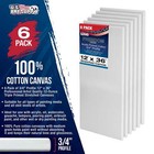 6 Pack Of U s  Art Supply 12  X 36  Acrylic Primed Cotton Stretched Canvas