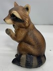 Rare 1970s Hand Painted Baby Raccoon Ceramic Figurine Japan
