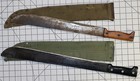 2 Vintage British Military Sheffield England Broad Arrow Machete   Sheath Lot