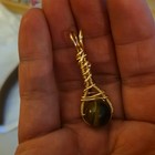 Yourztruelybella Handmade Wire Wrapped Tiger s Eye Pendant Necklace