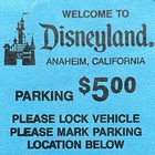 Welcome To Disneyland 1992 Parking   5 00 Anaheim California Ticket Blue