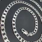 Solid 925 Sterling Silver Curb Chain Necklace Men Women Wedding Engagement Gift