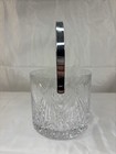 Vintage Atlantis Signed Crystal Ice Bucket With Detachable Metal Handle Mcm 