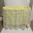 Baby Crib Bassinet Hawkeye Baskenette Burlington Basket Company Woven Wicker Vtg