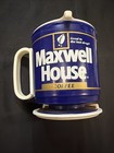 Vintage Maxwell House Coffee Mug Blue Plastic Travel Advertising Cup Whirley Nos