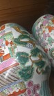 Pair Vintage Chinese Famille Rose Porcelain Vases  100 Boys   Dragon Motif 