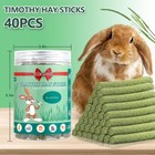 Yixund Timothy Hay Sticks Treats For Rabbits 40pcs Bunny Chew Toys Guinea Pig To