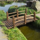 Wooden Garden Bridge Outdoor Arch Footbridge W  Safety Rails Decor Pond Walkway