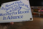 Rare Street Girls Bringing Sailors Hotel Room Brothel Porcelain Metal Sign Sex
