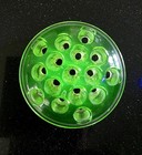 Vintage Glass Flower Frogs  Set Of Three  Green Uranium  Clear  And Clear