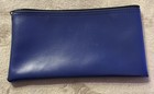 Vintage Zions First National Bank Deposit Bag Blue Vinyl Bag Zipper Pouch Usa