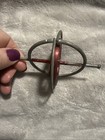 Vtg 1950   s  Gyroscope Metal Spinning Top Red Center Classic Antique Toy