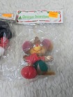 Vintage Flocked Snowman   Mouse Lot Of 2 Frosty Googly Eyes Christmas Ornament