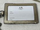 New Coach Khaki metallic Signature C Lanyard Id Holder Credit Card case