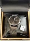 Akribos Xxiv Ak959 Men   s Gunmetal Mesh Bracelet Watch Date Nwt Box