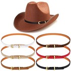  6 Pieces Hat Bands For Cowboy Hats Leather Western Adjustable Hatband Colorful