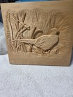 Hand Carved Wood Pheasant Wall Plaque 12x11 Relief Rustic Hunting Cabin Decor