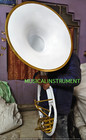 Sousaphone 22  Bell Size  White   Gold Of Pure Brass   Case   Free Fast Shipping