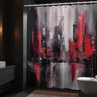 And Black Abstract Shower Curtain  72x72 In  70 w X 72 l  pack Of 1  Red