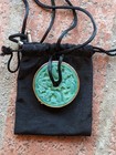 1981 Estee Lauder Jade Carver s Solid Perfume Compact Pendant Necklace   Empty