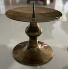 Vintage Solid Brass Pillar Candle Holders With Spike Set India 3    High