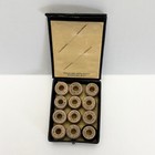 Antique Belding Heminway Darning Silk Sewing Thread Kit Wooden Spools C 1925
