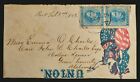 Anti-union Confederate Csa 7 Stamp On Inverted Lady Liberty Patriotic Cover