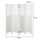 4 Panel Folding Room Divider Wood Privacy Screen Carved Partitions Portable