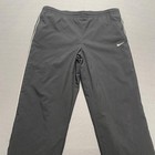 Vtg Nike Team Track Pants Youth Large 14-16 Black Zip Athletic Polyester Y2k