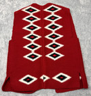 Vintage Navajo Handwoven One Piece Vest Size 42 Red Eye Dazzler