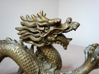Old Chinese Finely Detailed Brass Dragon Statue  22cm X 12cm X 4cm 2041 Gram