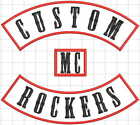 Custom 12  Rocker 4 Pcs Biker Vest Embroidered Rockers Full Set - Sew On Patch