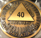 Alcoholics Anonymous Aa 40 Year Sunshine Bronze Medallion Token Chip Coin
