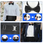 Men s Cummerbund Bow Tie Set Adjustable Solid Color Tuxedo Cummerbund And Bow   