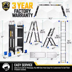 7-in-1 Reach 12 Ft  Multi-purpose Aluminium Folding Extension Step Ladder Telesc
