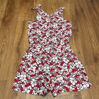 Vineyard Vines Target Red White Blue Hibiscus Whale Girls Romper Size Xl 14-16