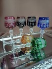 Set For 6 Vintage Multicolor Cut To Clear Crystal Liquer Glasses